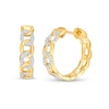 Thumbnail Image 1 of 1/5 CT. T.W. Diamond Chain Link Hoop Earrings in 10K Gold