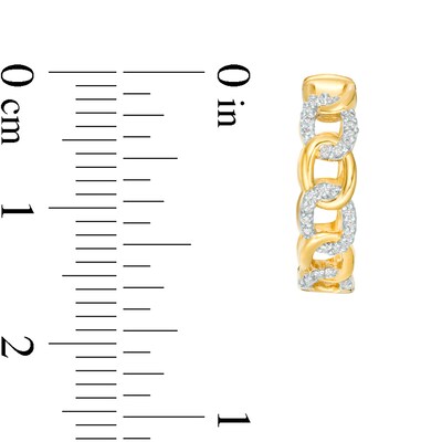 1/5 CT. T.W. Diamond Chain Link Hoop Earrings in 10K Gold