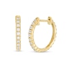 1/3 CT. T.W. Diamond Row Huggie Hoop Earrings in 10K Gold