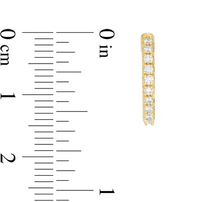 10K Gold 1/3 CT. T.W. Diamond Row Huggie Hoops