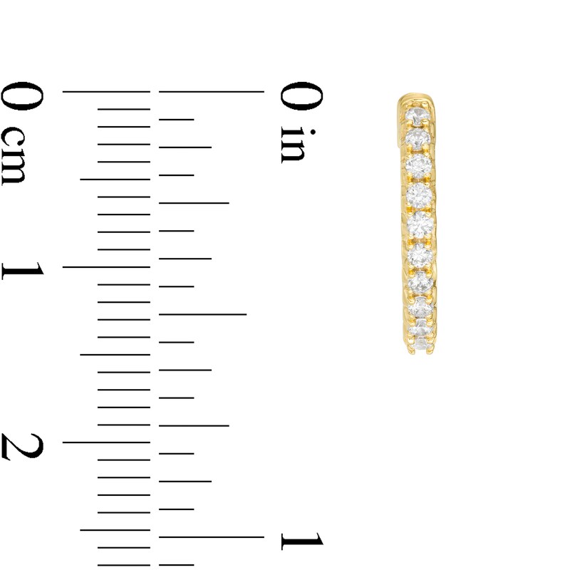 10K Gold 1/3 CT. T.W. Diamond Row Huggie Hoops