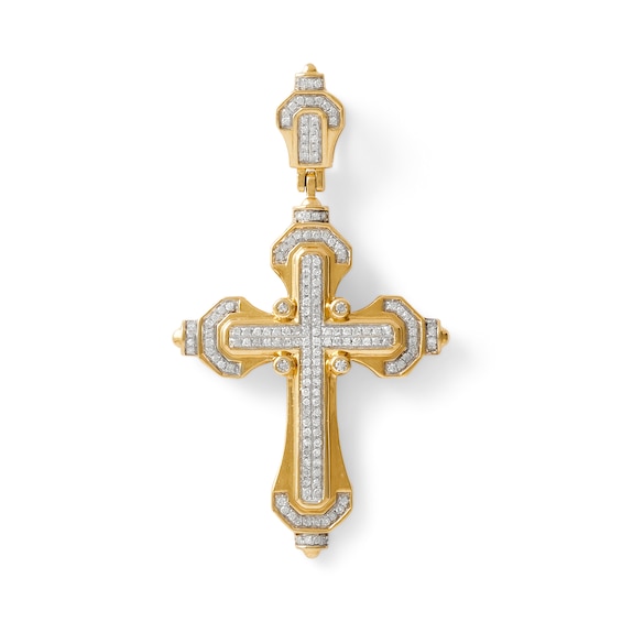 1/2 CT. T.W. Diamond Mechanical-Style Cross Charm in 10K Gold