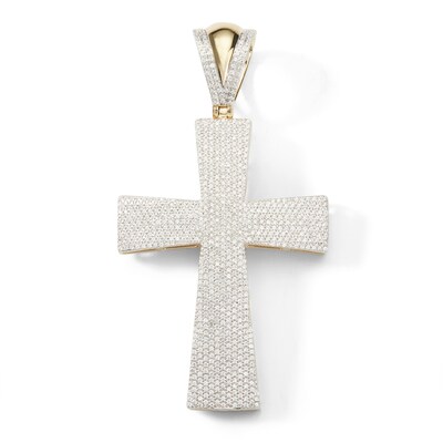 2 CT. T.W. Diamond Pavé-Set Cross Charm in 10K Gold