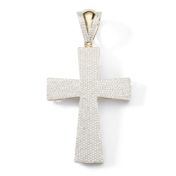 2 CT. T.W. Diamond Pavé-Set Cross Charm in 10K Gold