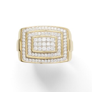 1 CT. T.W. Diamond Double Frame Ribbed Shank Ring in 10K Gold
