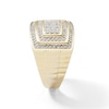 1 CT. T.W. Diamond Double Frame Ribbed Shank Ring in 10K Gold