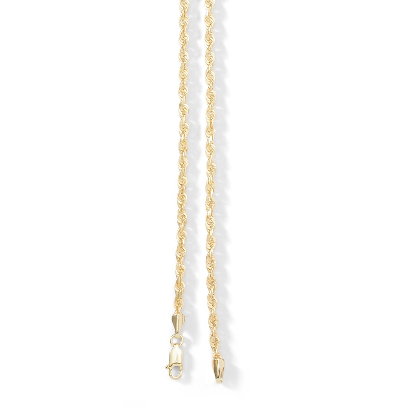 Main Image 2 of 024 Gauge Solid Rope Chain Necklace in 10K Gold - 22"