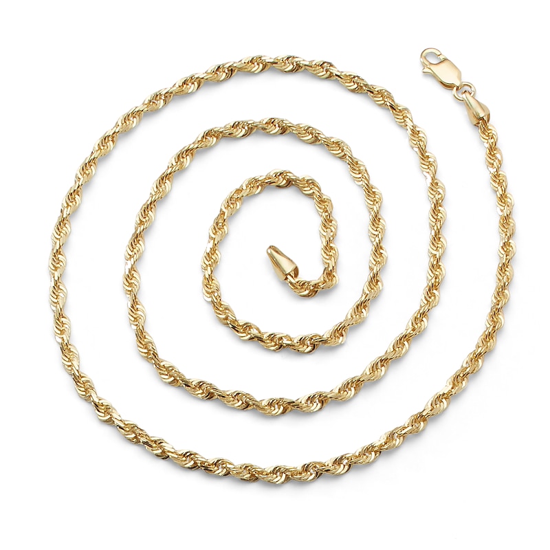 Main Image 4 of 024 Gauge Solid Rope Chain Necklace in 10K Gold - 22"