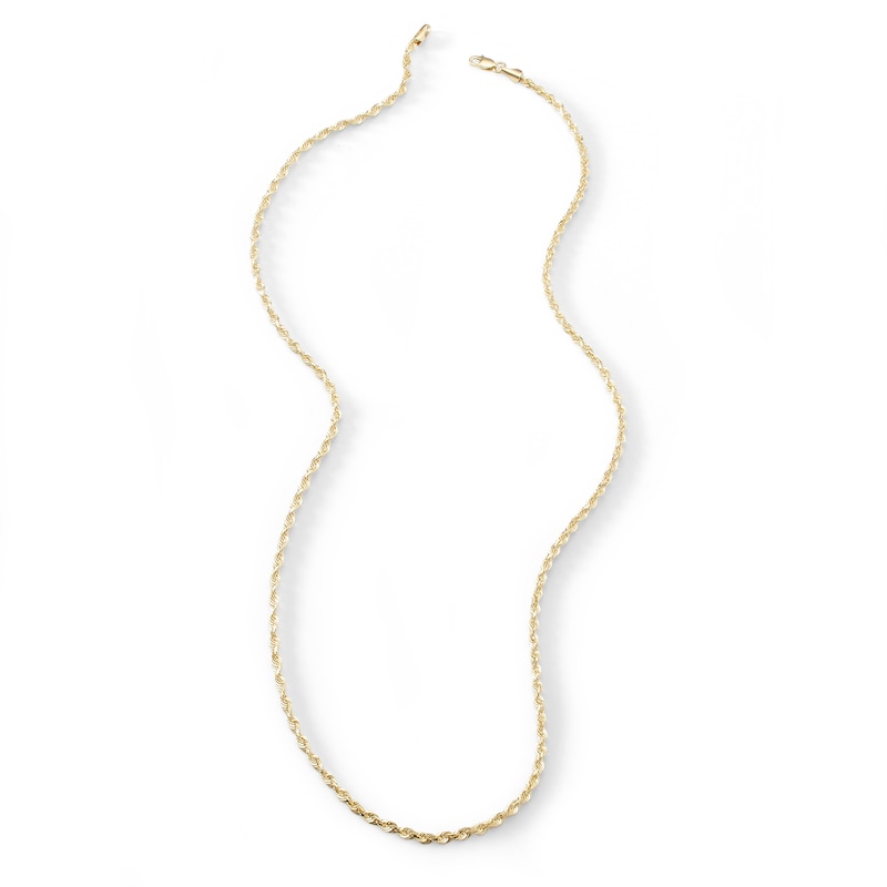 036 Gauge Solid Rope Chain Necklace in 10K Gold - 24"