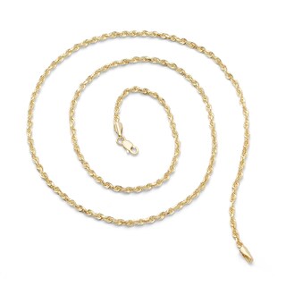 036 Gauge Solid Rope Chain Necklace in 10K Gold - 24"