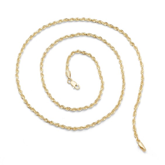 036 Gauge Solid Rope Chain Necklace in 10K Gold - 24"