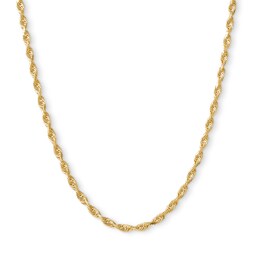 020 Gauge Solid Rope Chain Necklace in 10K Gold - 22&quot;