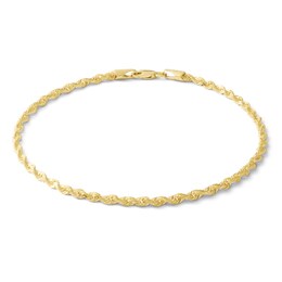 020 Gauge Solid Rope Chain Bracelet in 10K Gold - 8.5&quot;