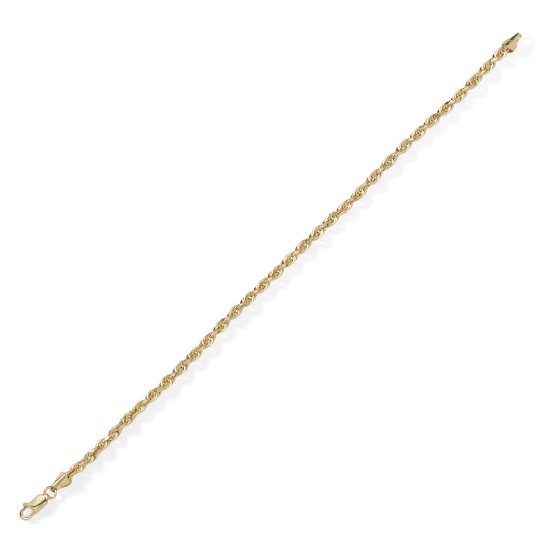 028 Gauge Solid Rope Chain Bracelet in 10K Gold - 9"
