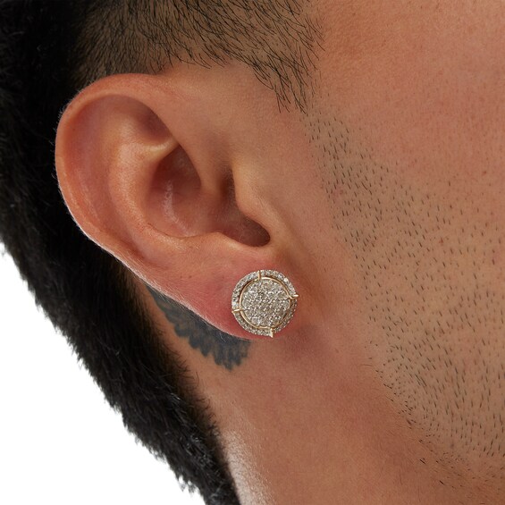 10K Solid Gold 1 CT. T.W. Diamond Frame Studs