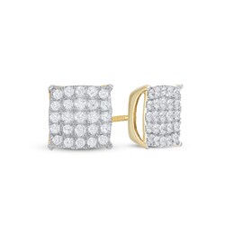 1-1/2 CT. T.W. Composite Diamond Square Stud Earrings in 10K Gold