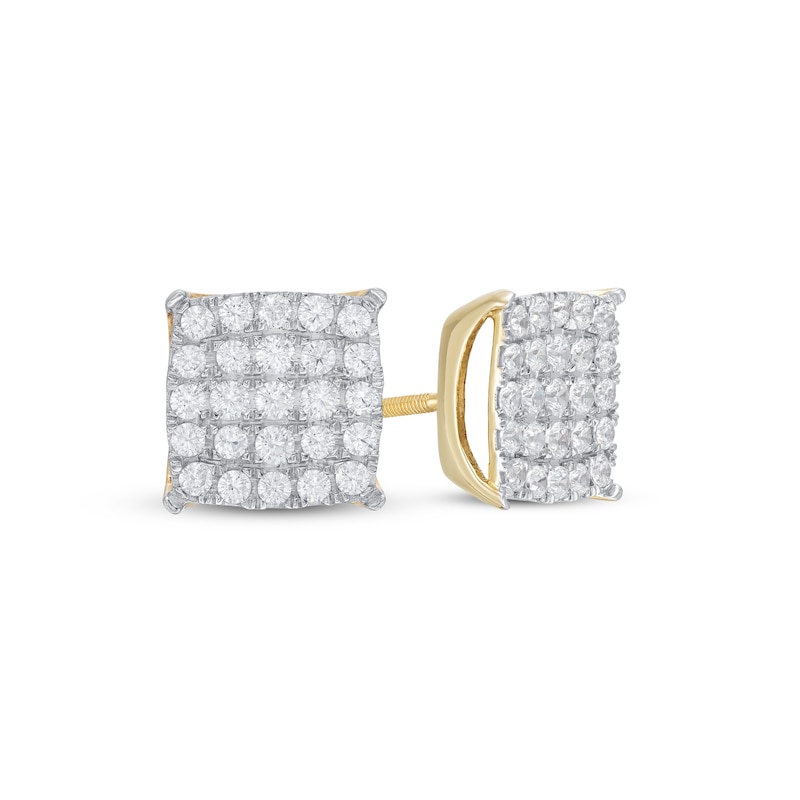 1-1/2 CT. T.W. Composite Diamond Square Stud Earrings in 10K Gold
