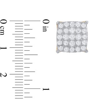 1-1/2 CT. T.W. Composite Diamond Square Stud Earrings in 10K Gold