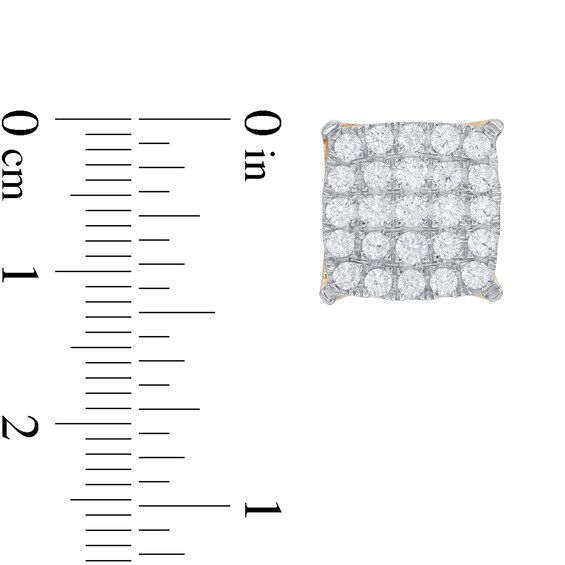 1-1/2 CT. T.W. Composite Diamond Square Stud Earrings in 10K Gold