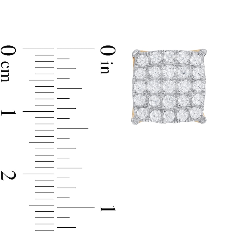 Main Image 2 of 1-1/2 CT. T.W. Composite Diamond Square Stud Earrings in 10K Gold