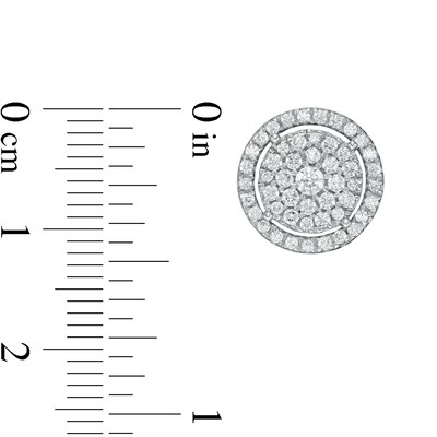 1 CT. T.W. Composite Diamond Frame Stud Earrings in 10K Gold