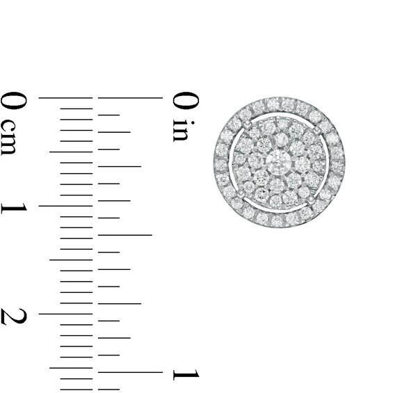 1 CT. T.W. Composite Diamond Frame Stud Earrings in 10K Gold