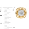 Thumbnail Image 2 of 1/4 CT. T.W. Diamond Link Chain Frame Stud Earrings in Sterling Silver with 14K Gold Plate
