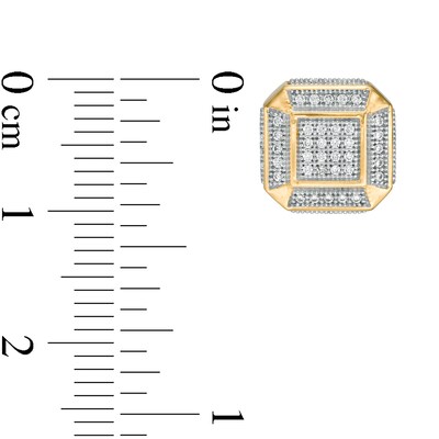 14K Gold Plate 1/4 CT. T.W. Composite Diamond Cushion Studs