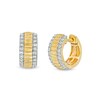 Thumbnail Image 0 of 1/3 CT. T.W. Diamond Edge Ribbed Huggie Hoop Earrings in 10K Gold