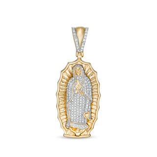 1/2 CT. T.W. Diamond Our Lady of Guadalupe Charm in 10K Gold