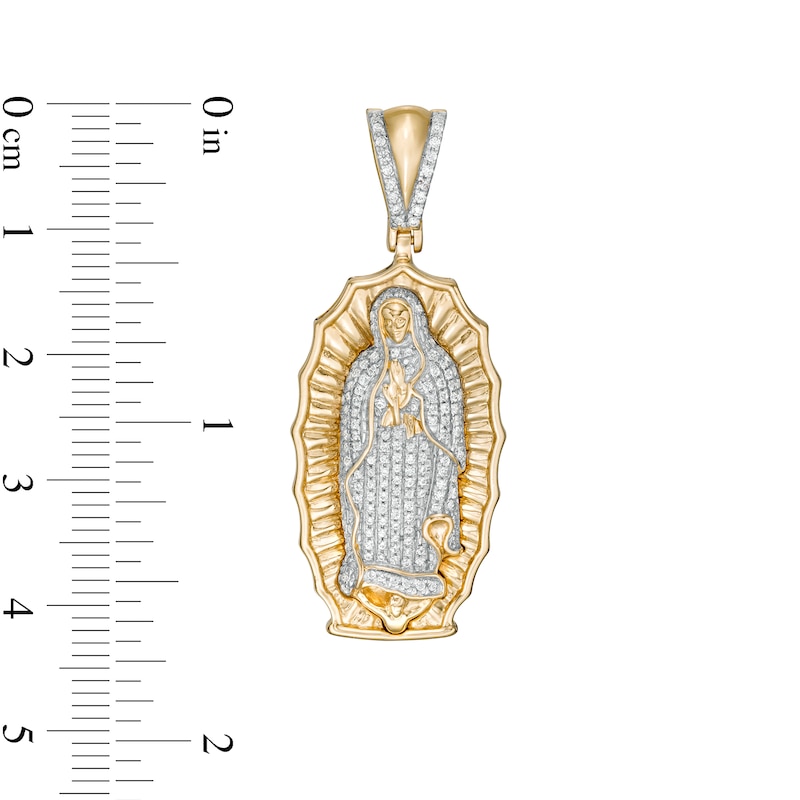 1/2 CT. T.W. Diamond Our Lady of Guadalupe Charm in 10K Gold