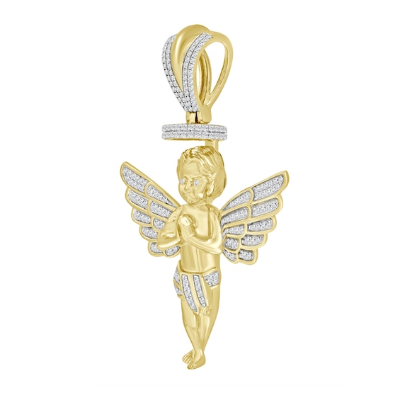 1/2 CT. T.W. Diamond Angel Charm in 10K Gold