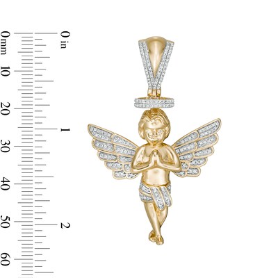 1/2 CT. T.W. Diamond Angel Charm in 10K Gold