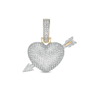 1/2 CT. T.W. Diamond Heart with Arrow Charm in 10K Gold