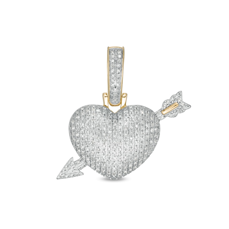 1/2 CT. T.W. Diamond Heart with Arrow Charm in 10K Gold