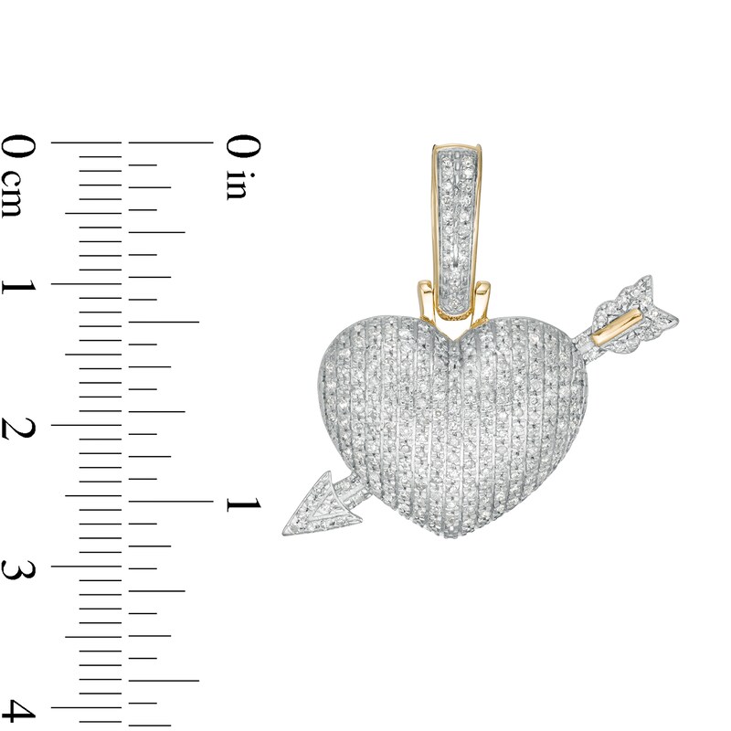 1/2 CT. T.W. Diamond Heart with Arrow Charm in 10K Gold