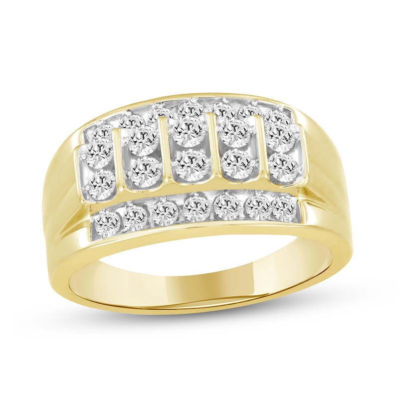 1 CT. T.W. Diamond Tiered Shank Ring in 10K Gold