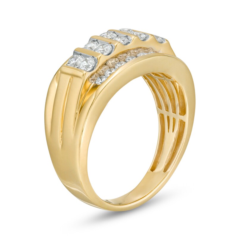 1 CT. T.W. Diamond Tiered Shank Ring in 10K Gold