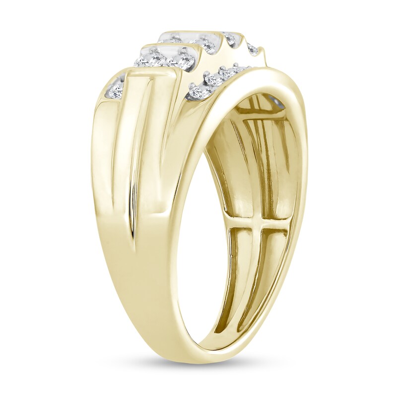 1 CT. T.W. Diamond Tiered Shank Ring in 10K Gold