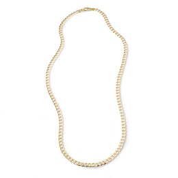 140 Gauge Solid Cuban Curb Chain Necklace in 10K Gold - 24&quot;