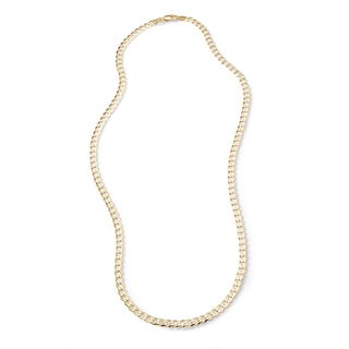 140 Gauge Solid Cuban Curb Chain Necklace in 10K Gold - 24"