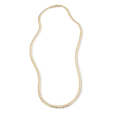 140 Gauge Solid Cuban Curb Chain Necklace in 10K Gold - 24"