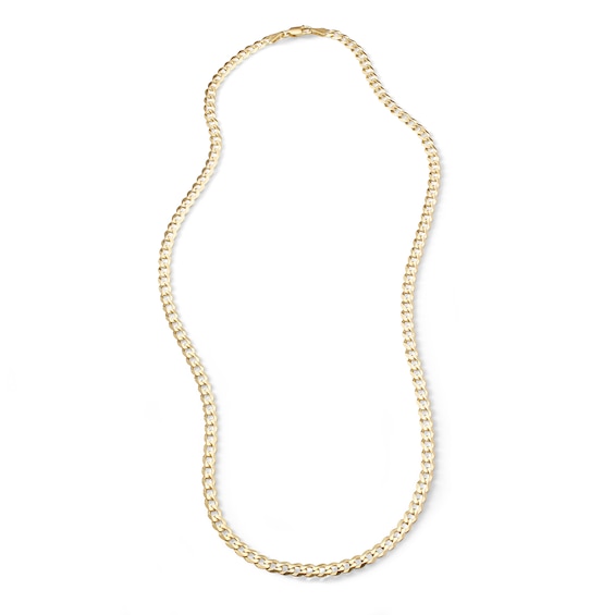 140 Gauge Solid Cuban Curb Chain Necklace in 10K Gold - 24"