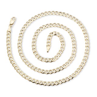 140 Gauge Solid Cuban Curb Chain Necklace in 10K Gold - 24"