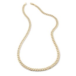 180 Gauge Solid Cuban Curb Chain Necklace in 10K Gold - 24&quot;