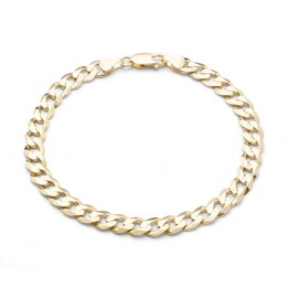 180 Gauge Solid Cuban Curb Chain Bracelet in 10K Gold - 9&quot;