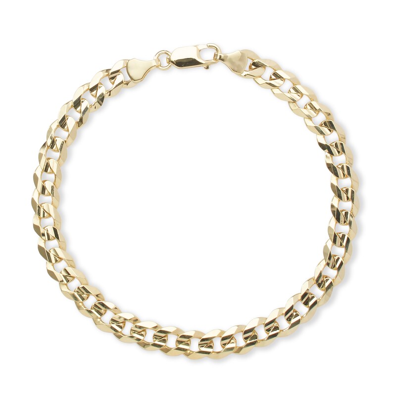 180 Gauge Solid Cuban Curb Chain Bracelet in 10K Gold - 9"