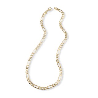 Gauge Solid Figaro Chain Necklace in 10K Gold
