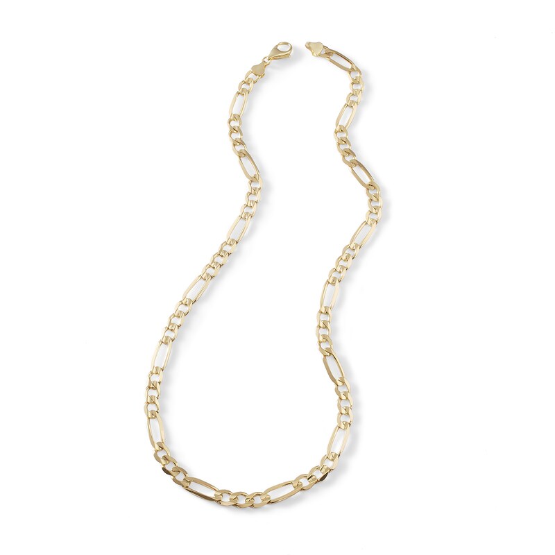 Gauge Solid Figaro Chain Necklace in 10K Gold