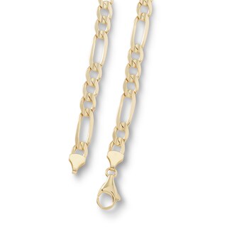Gauge Solid Figaro Chain Necklace in 10K Gold